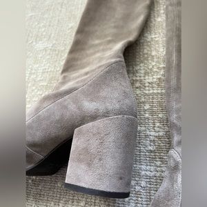 Stuart Weitzman Taupe Suede Over the Knee Boots